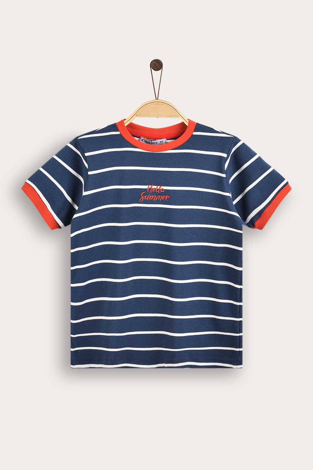 Playera rib manga corta con diseño