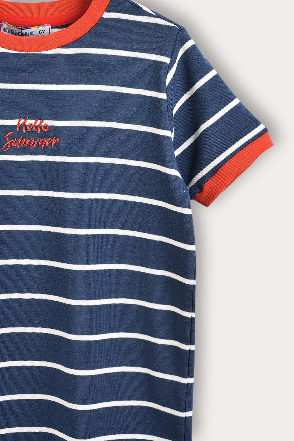 Playera rib manga corta con diseño