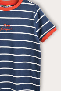 Playera rib manga corta con diseño
