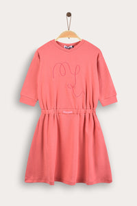 Vestido de tela rib con bordado