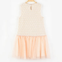 Vestido Tejido con Tul